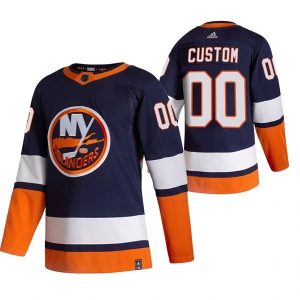 New York Islanders Trikot Benutzerdefinierte 2022 Reverse Retro Blau Authentic